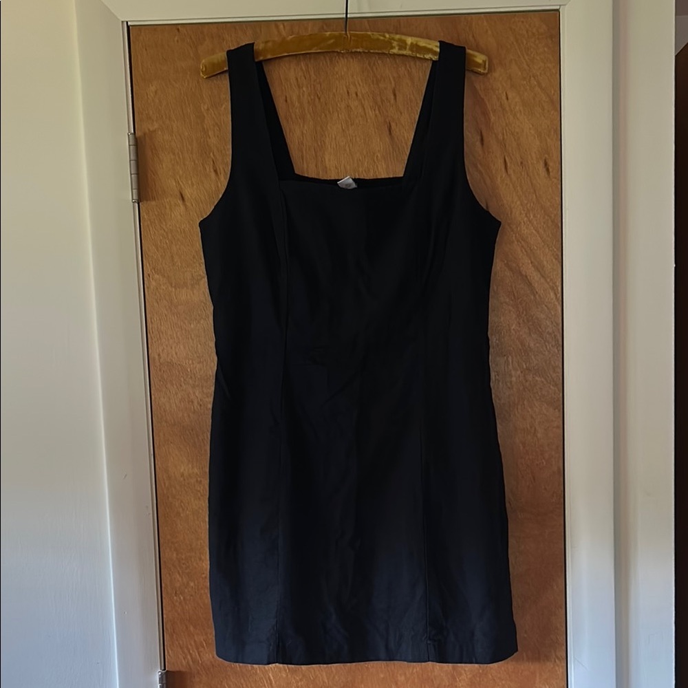 Old Navy Black Square Neck Linen Mini Dress